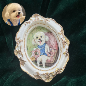 Vintage-Style Pet Portrait – Custom Ceramic Tile