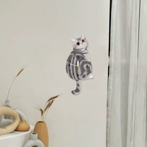 Cat Wall Clock – Hand-Painted Acrylic Portrait