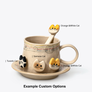 Cat Coffee Cup Set – Spinning Fun, Handcrafted
