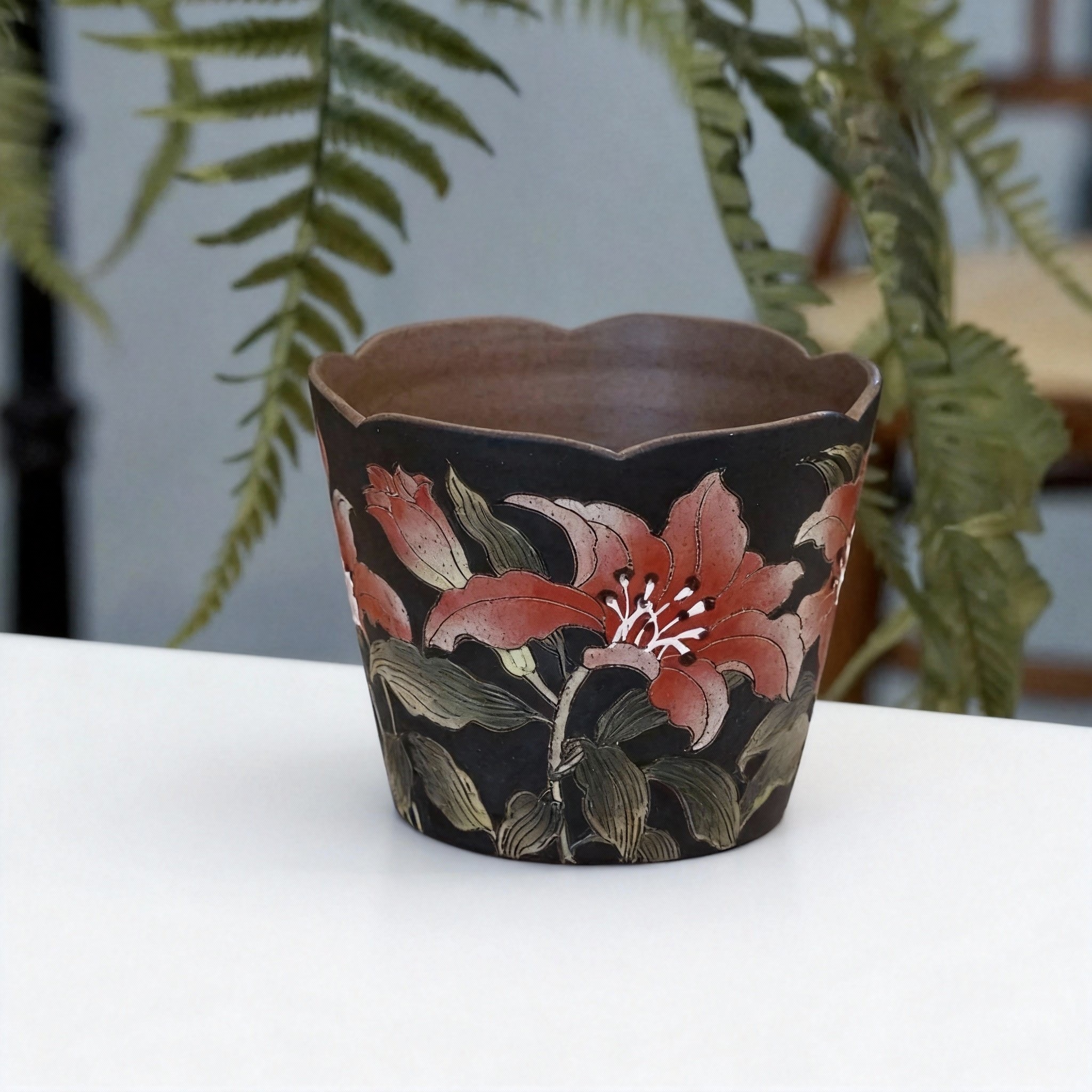 Night Lily Handcrafted Latte Cup - Image 4