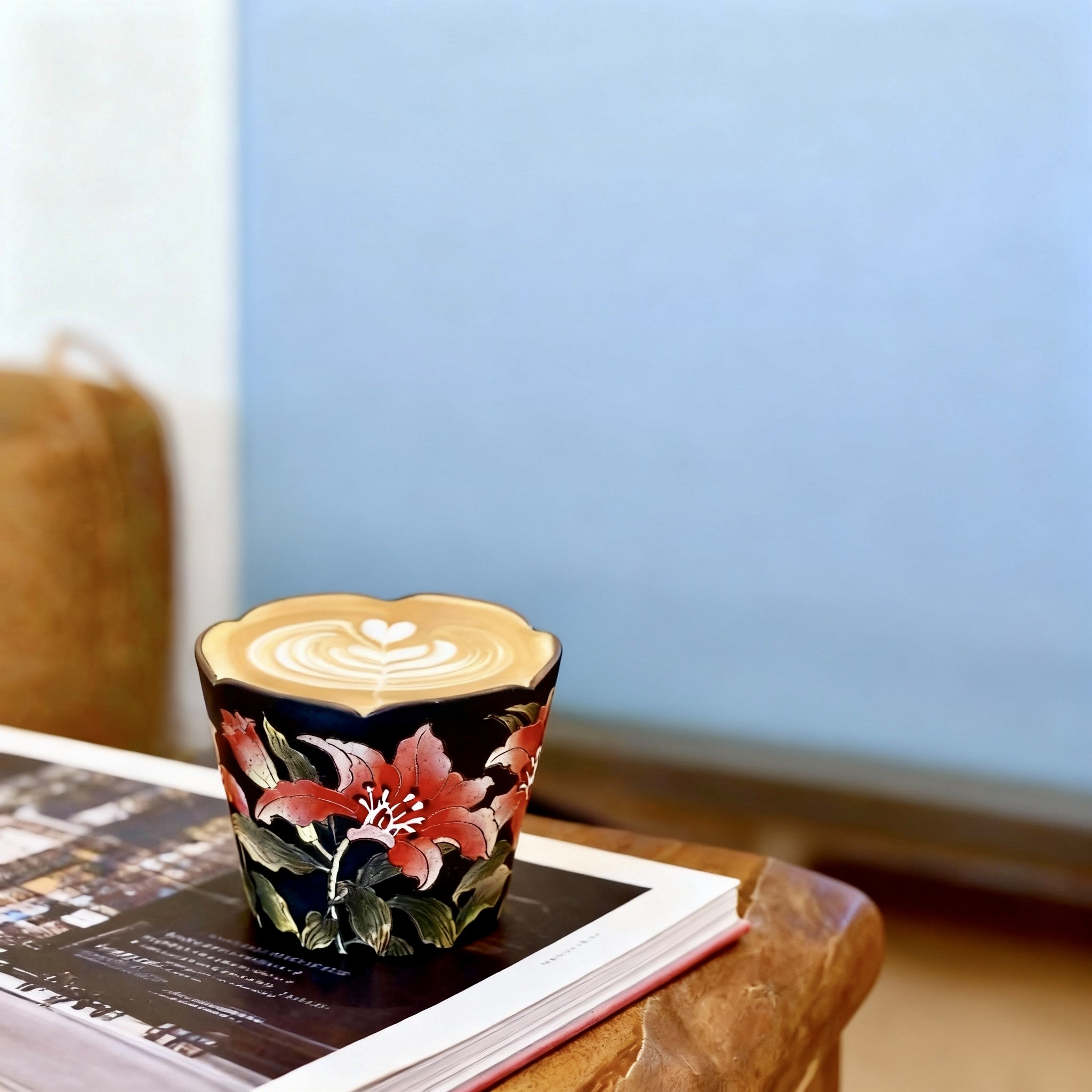 Night Lily Handcrafted Latte Cup - Image 2