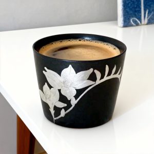 Dark-Glazed Relief Ceramic Panel