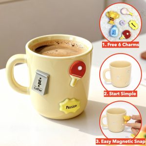 Magnetic Mug with Removable 3D Charms – Personalize Your Drinkware